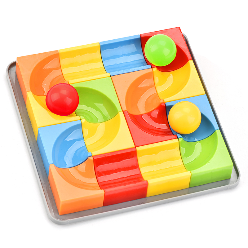 Product image for 2 in 1 building blocks marble run & writing board toy set, reference CPS334453