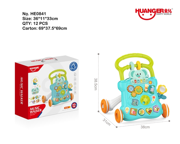 Product image for Elephant push walker (blue-green), reference CPS341030