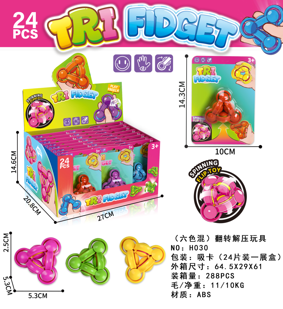 Product image for Triangle Flip Stress-Relief Finger Spinner: Educational..., reference CPS349709