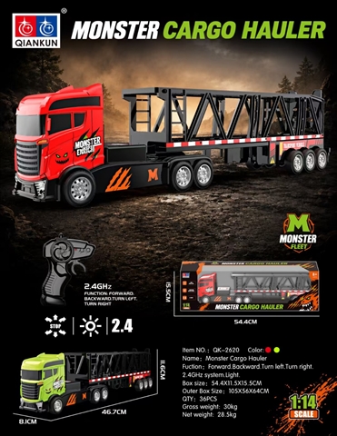 Product image for 1/14 Scale Sitoong RC Tractor-Trailer with Lights, 2.4G,..., reference CPS352391