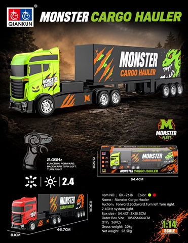 Product image for 1/14 Sitong RC Tractor-Trailer with Lights, 2.4 GHz,..., reference CPS352393