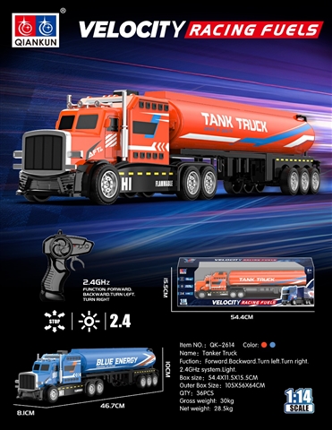 Product image for 1/14 Sitong RC Tanker Truck with Lights, 2.4 GHz, Includes..., reference CPS352397