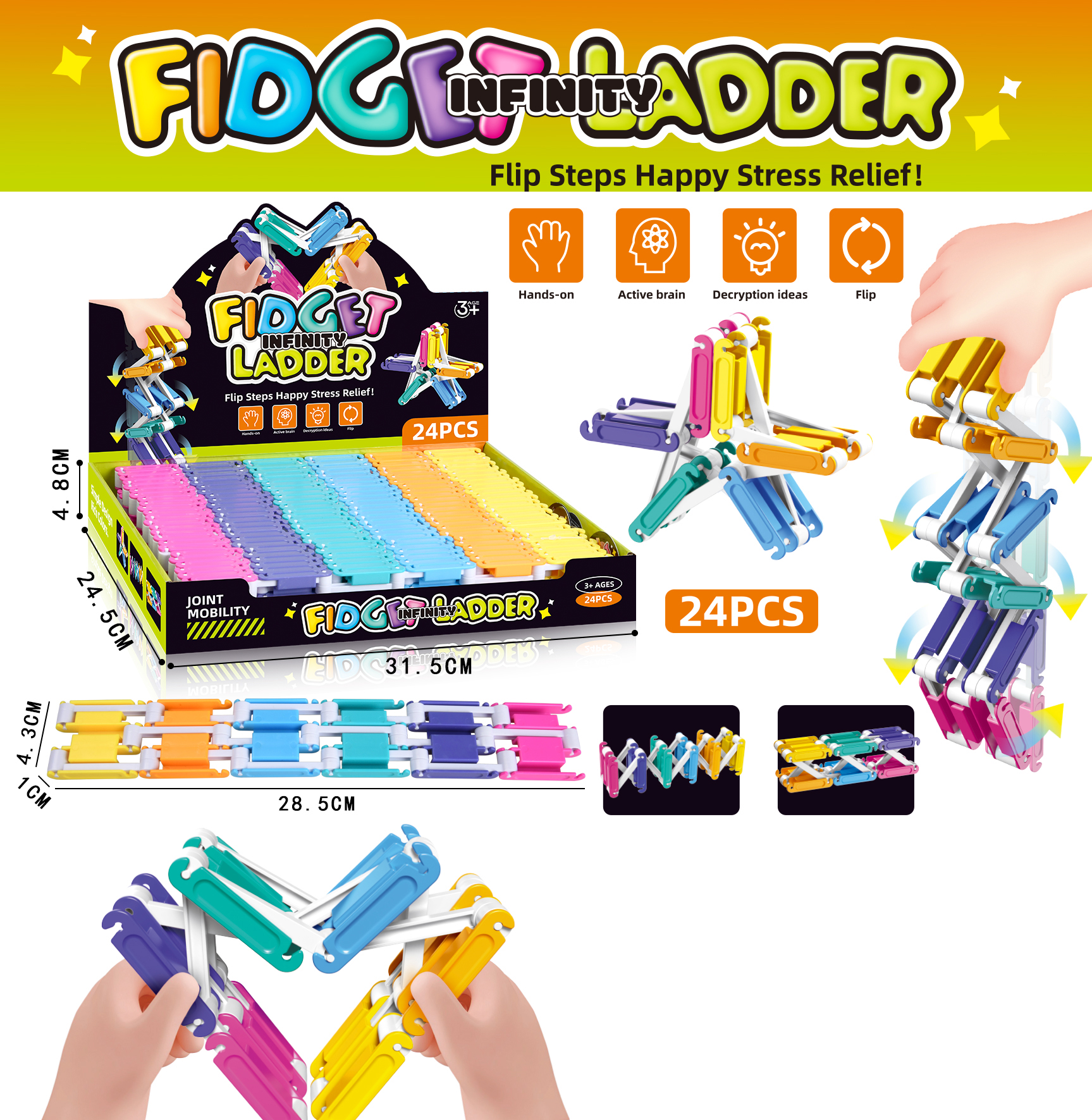 Product image for Stress-Relieving Flip-Flop Ladder Toy（24PCS/BOX), reference LMT349626