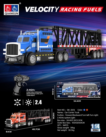 Product image for 1/14 Sitong RC Tractor-Trailer with Lights, 2.4G, Includes..., reference LMT352395