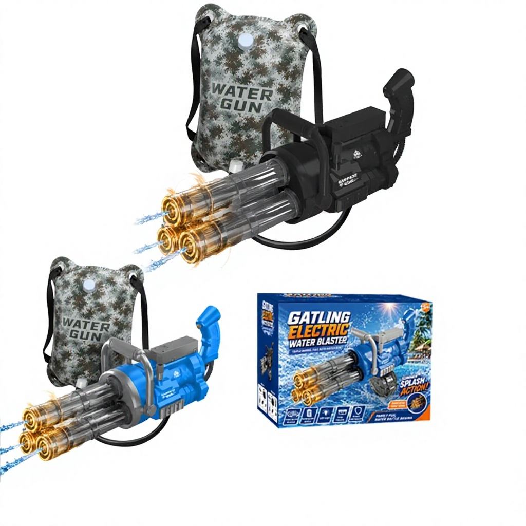 Electric water blaster with backpack tank and retail box