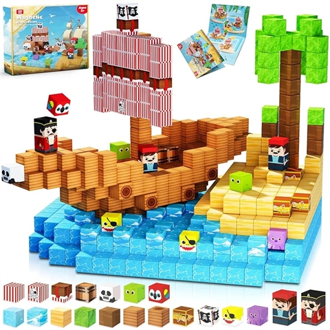Pirate Ship Magnetic Building Blocks Set