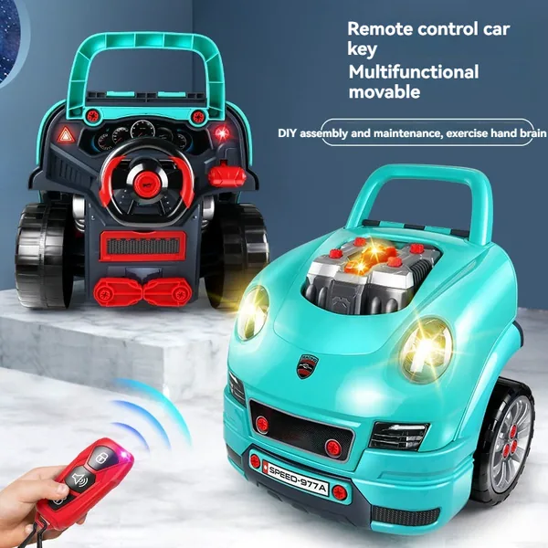 Truck Engine Repair Workshop Set with RC Car