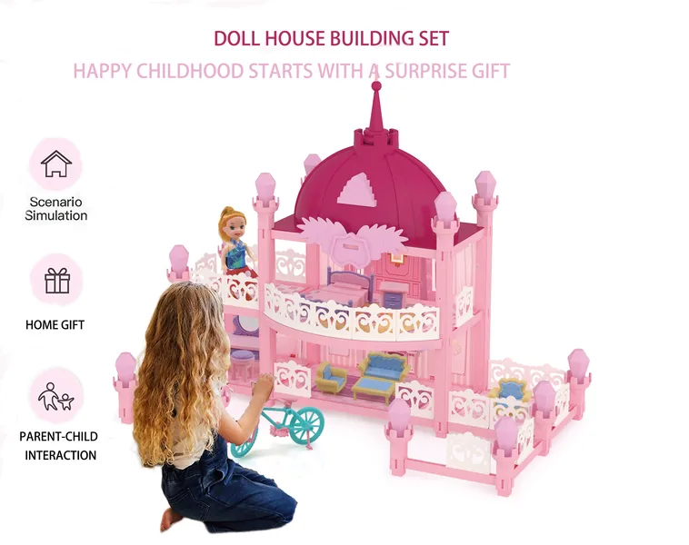 DIY Miniature Wooden Furniture Play Set with House Toys