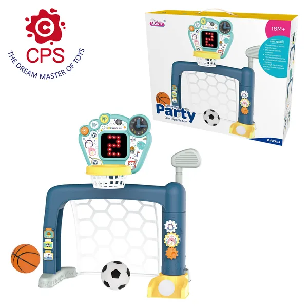Portable 3-in-1 Outdoor Sports Toy Golf Basketball Toss Stand