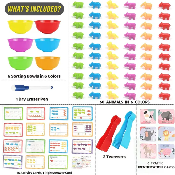 Montessori Counting Toys Color Matching Letter Game
