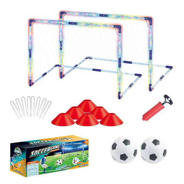 Soccer Balls Game Set with Light-Up Goal