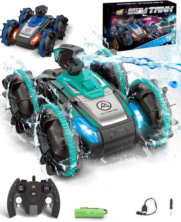 Remote-Control Car RC Boat Amphibious Water Spray Stunt Truck