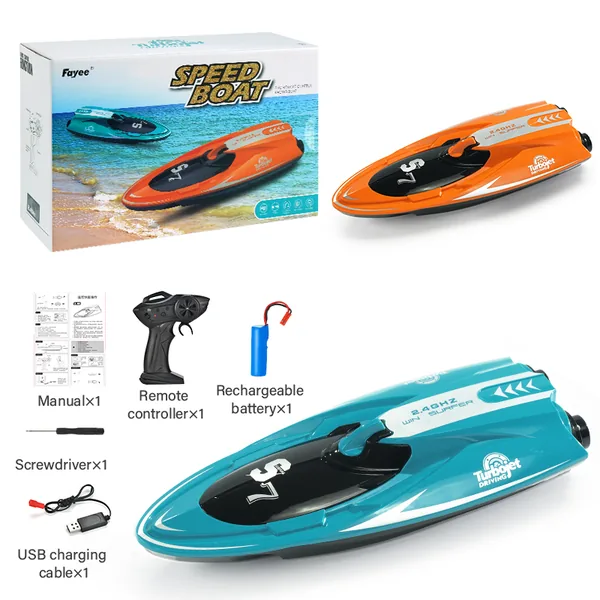 High-Speed 2.4G RC Racing Boat with Light-Up Toys and Charger