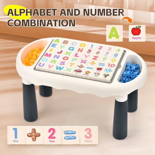 2 in 1 Multi-function Drawing Board Building Blocks Table