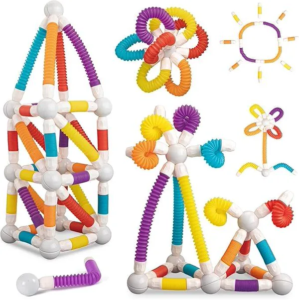 45-Piece Retractable Magnetic Building Set