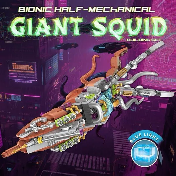 633-Piece Mechanical Squid STEM Build with Lights
