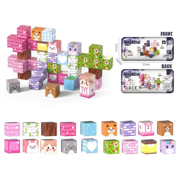 40pcs Magnetic Building Blocks 20mm Magnet Cube Stacking Set
