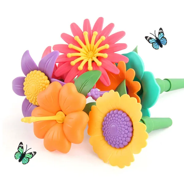50-Piece Buildable Flower Garden Toy Set