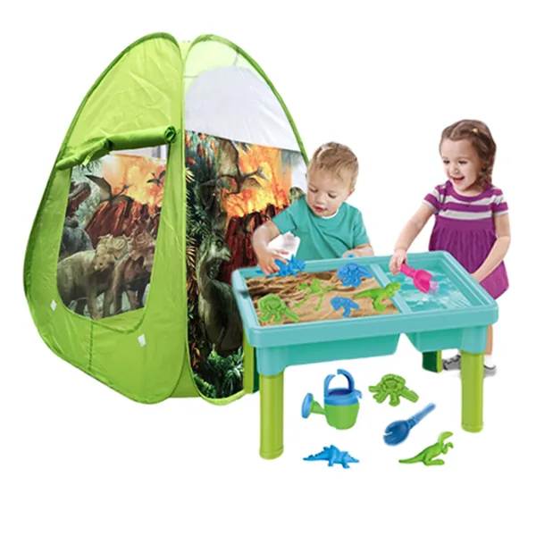 CPS Summer Outdoor Toddler Sand & Water Table Set with Play Tent