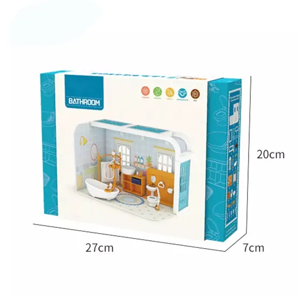 Educational DIY Bathroom Cottage 3D Miniature House Model