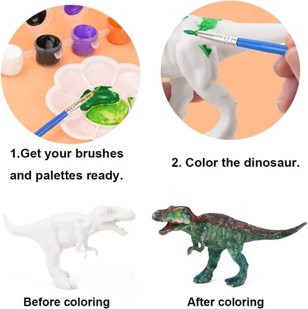2 in 1 Dinosaur Painting Kit and Pull Back Cars