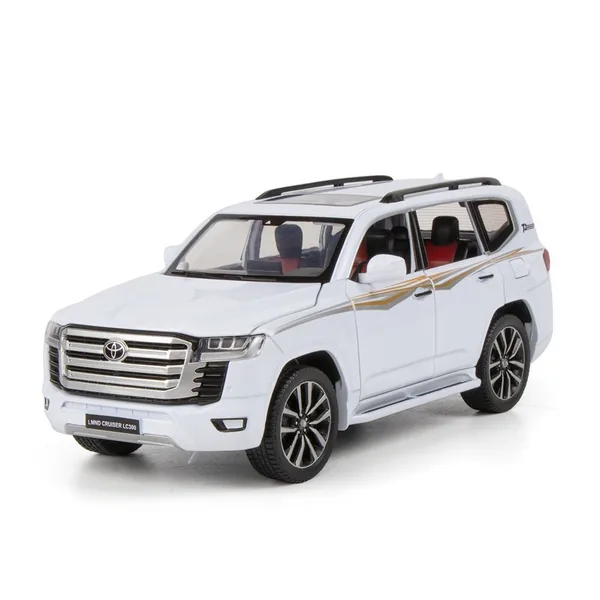 Diecast TO-YOTA Land Cru-iser Metal Model Car with Sound and Light