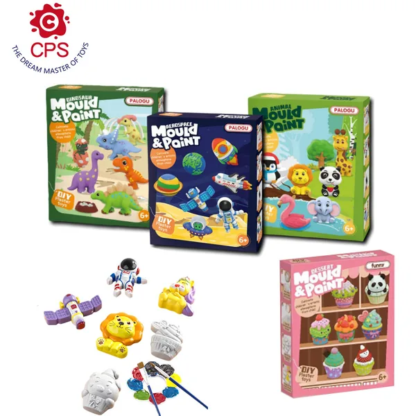 DIY Dinosaur Painting Kit Plaster Figurine Sculpture Pigments Toy