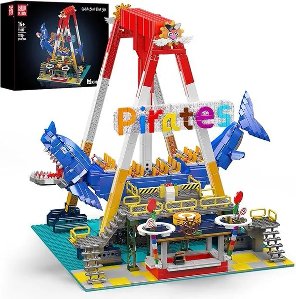 Pirate Ship Sports Theme Building Set Shark Swing Boat